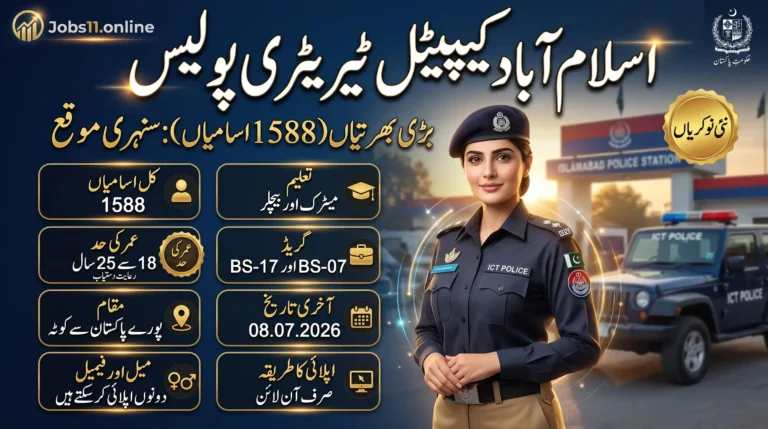 Islamabad Capital Territory Police Jobs 2026 apply online for ASI and Constable vacancies in ICT Police with latest recruitment details.