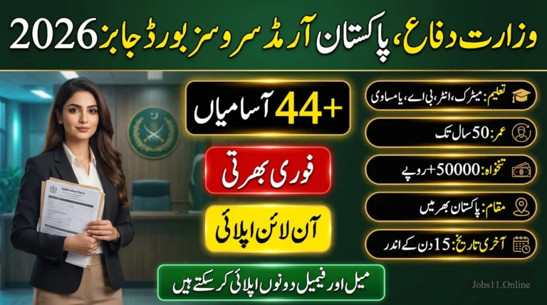 Pakistan Armed Services Board PASB Jobs 2026 latest Ministry of Defence recruitment advertisement for multiple government vacancies in Pakistan.