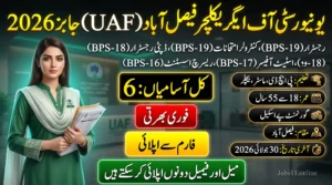 University of Agriculture Faisalabad Jobs 2026 advertisement for multiple regular government vacancies in Faisalabad.