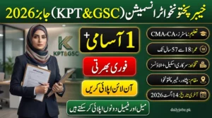 KPT&GSC Jobs 2026 for CFO in Peshawar advertisement for Chief Financial Officer CFO cum Company Secretary position in Peshawar."
