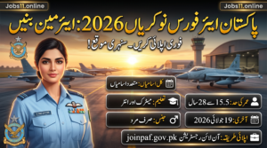 Pakistan Air Force Airmen Jobs 2026 – Apply online for Aero Trade, Security, PF&DI, MTD, Fire Fighter, Medical Assistant, and other Airmen vacancies.